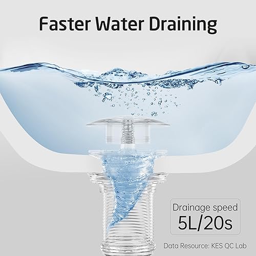 Miniatura 41 de KES S2008A-BK-P2 - Drenaje desplegable para lavabo de baño, 2 unidades de acero inoxidable T304 y latón, 2 unidades para lavabo de baño, color negro