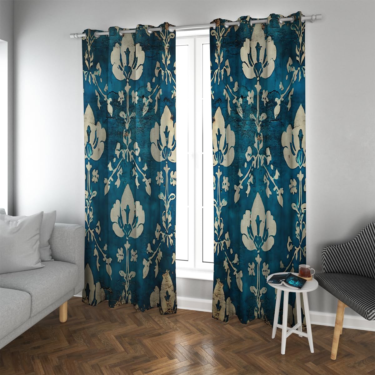 Rideaux occultants rustiques anti-lumière à œillets pour une isolation et décoration de chambre