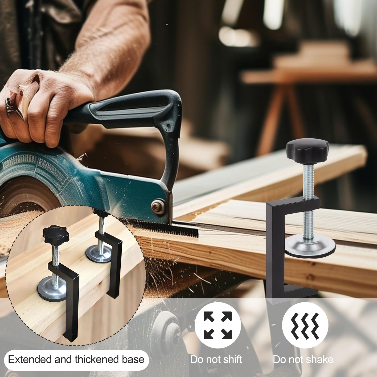 8 Pièces Serre Joint Kit, Plage de Serrage 10-57mm Pince en G, Serre Joint Menuisier Clip de Fixation, Outils Accessoires pour Pince de Table, Convient pour la Fixation Du Bois, Des Tables
