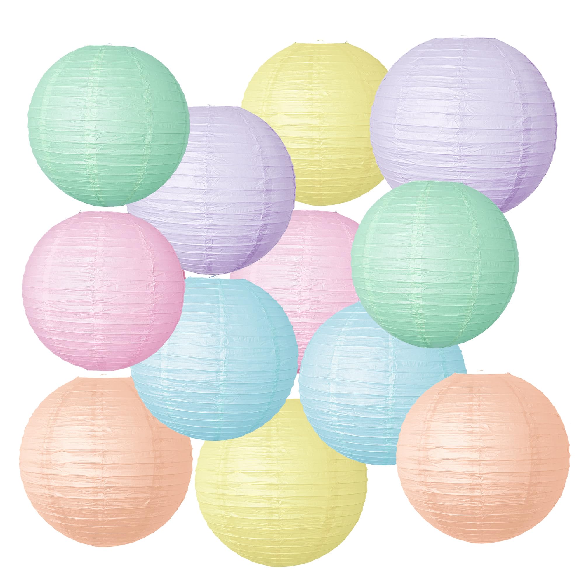 Macaron Paper Lantern Decoration 12PCS 10 Inch Hanging For Classroom Baby Shower decoration Wedding Valentine's Day Graduation Anniversary Picnic Gathering Christmas Bridal Home Decor Party Decoration