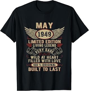 Legend Born In May 1949 Vintage May 1949 Birthday T-Shirt