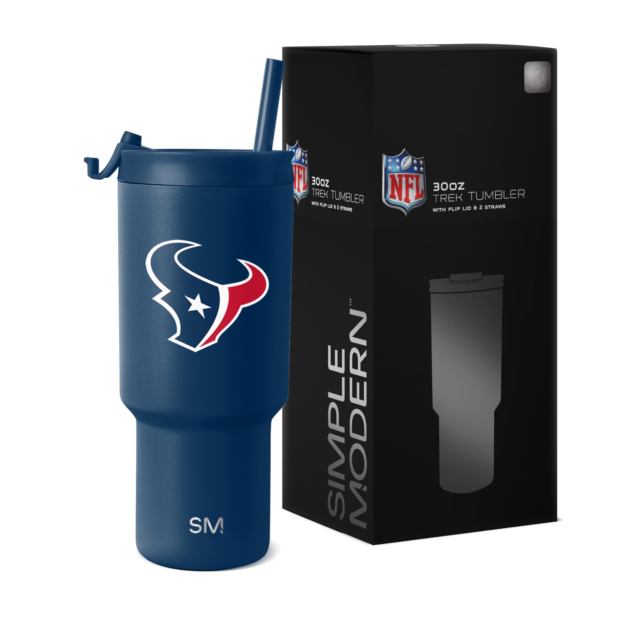 Simple Modern Houston Texans Tumbler with Flip Lid, Straw 30oz | NFL