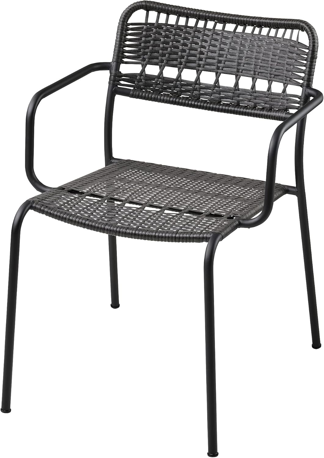 LÄCKÖ Chair with armrests, outdoor, dark grey