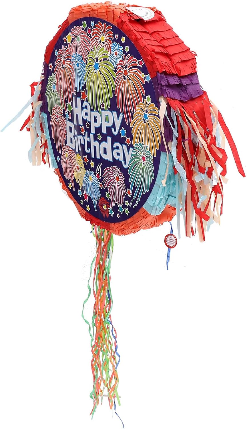 TOYANDONA Birthday Party Pinata with Hanging Holder Round Design Candy-filled Photo Prop for Indoor Outdoor Celebrations Fun Festive Decoration for Adults