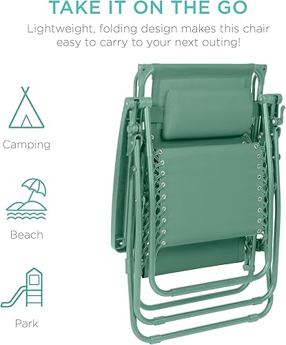 Miniatura 165 de Best Choice Products Silla reclinable plegable de gravedad cero para exteriores, de patio, para salón al aire libre, con toldo ajustable, Bandera