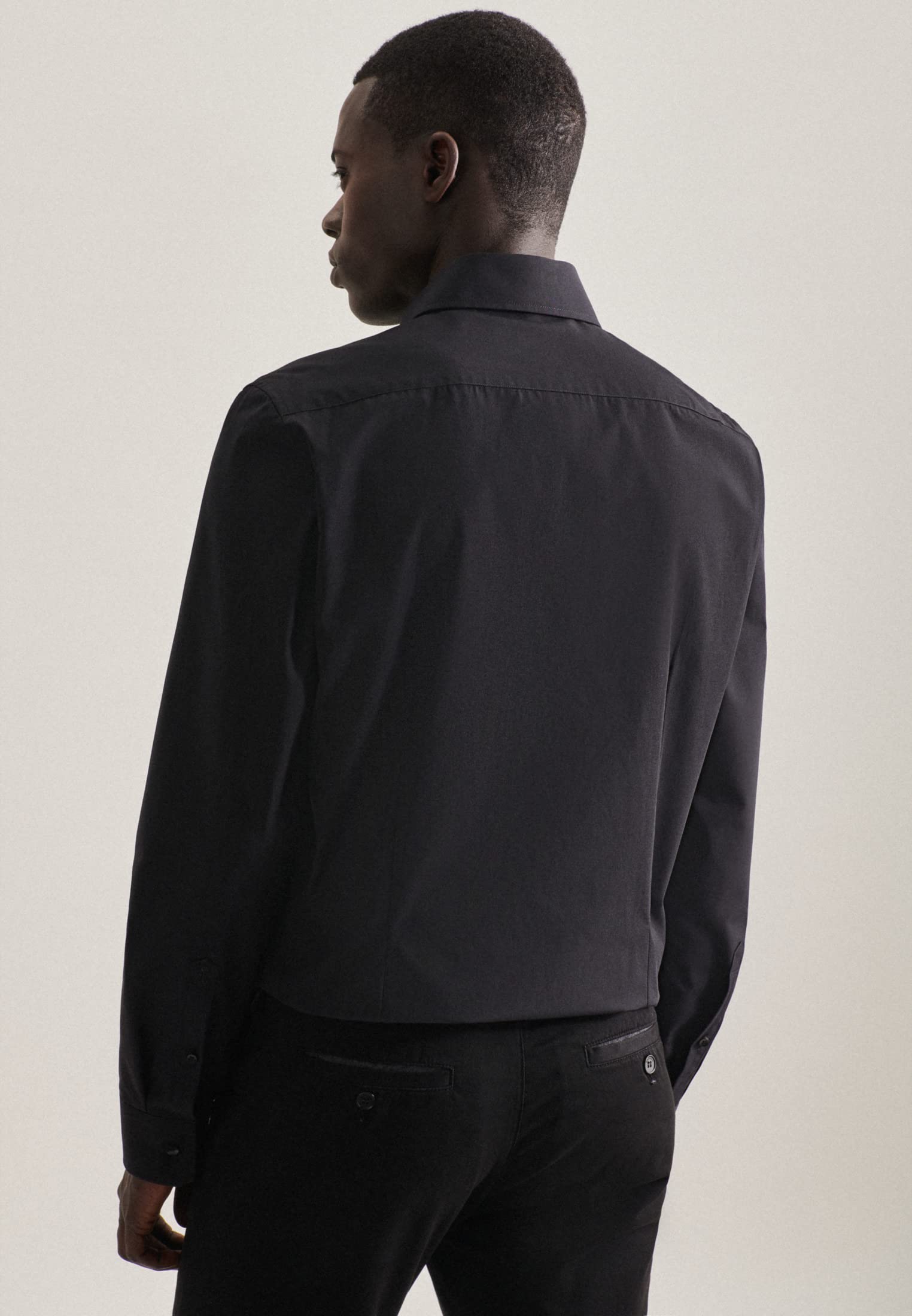Seidensticker Herren Slim Fit Langarm Kragen Hemd