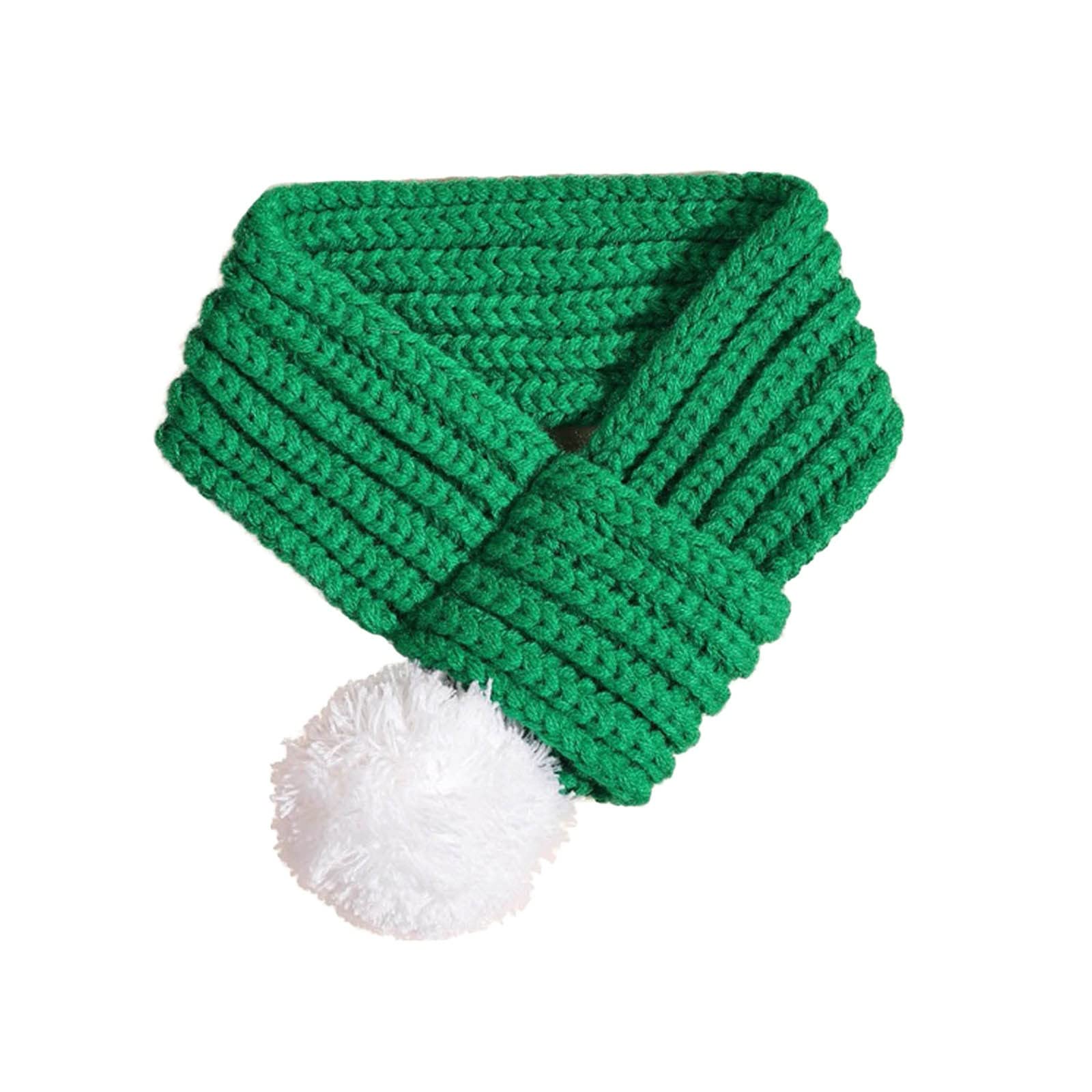 AKTOUR Dog Custom Knitted Scarf Christmas Pet Headdress Cat Dog Clothes Accessories Pet Knitted Christmas Scarves Pet Dog Cat Neck Scarf Warm Soft Knitting For Dogs Winter Warmer Puppy Coral (Green,