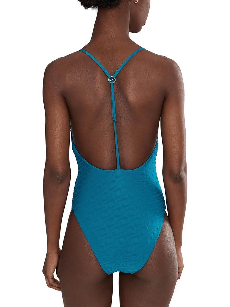 Blue Nike Swoosh Link Terry Y- Back One Piece