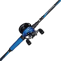 Abu Garcia Blue Max Low Profile Baitcast Reel Rod Combo 7ft MH Graphite - Lightweight Smooth Casting Fishing Kit