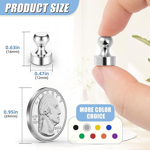 Vista 2 de FINDMAG Paquete de 30 imanes de nevera para pizarra blanca, fuertes pasadores de neodimio para refrigerador, pequeños imanes de tierras raras