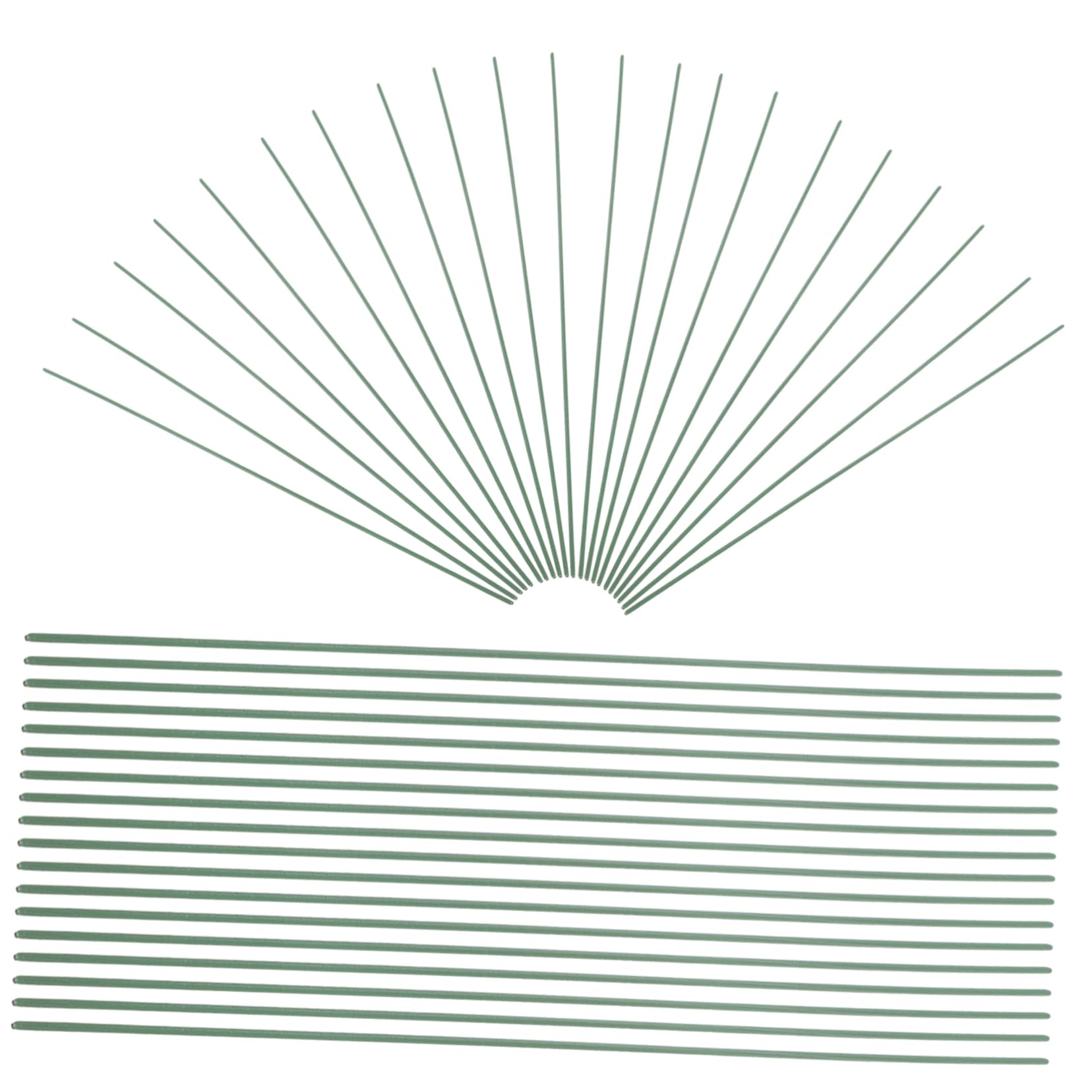 KALLORY Plastic Covered Flower Stems 100pcs Floral Wire Easy to Bend DIY Floral Rod for Artificial Flower Making