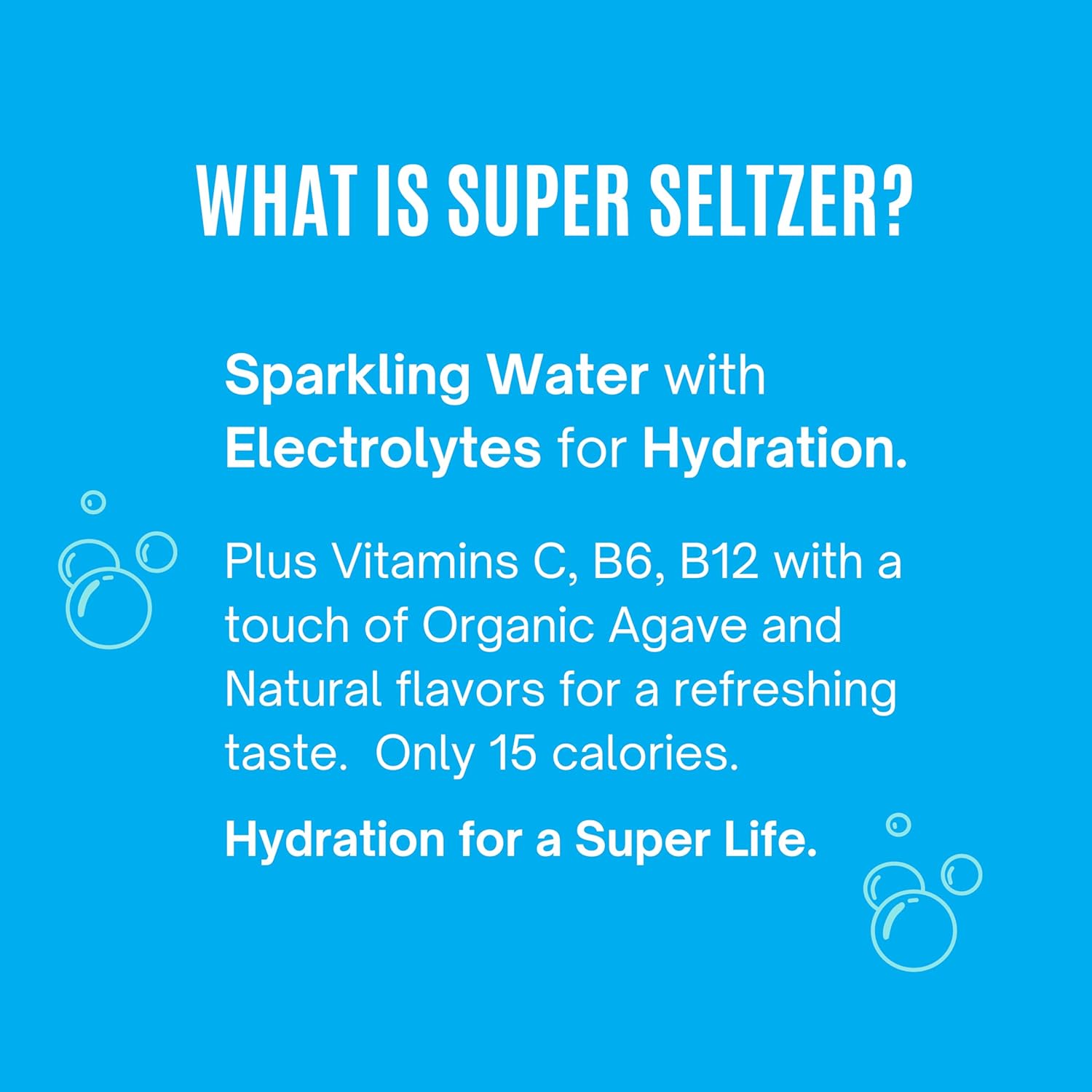 Super Seltzer Sparkling Water with Electrolytes and Vitamins, Tangerine Naturally Flavored, 12 Fl Oz, Pack of 12 cans