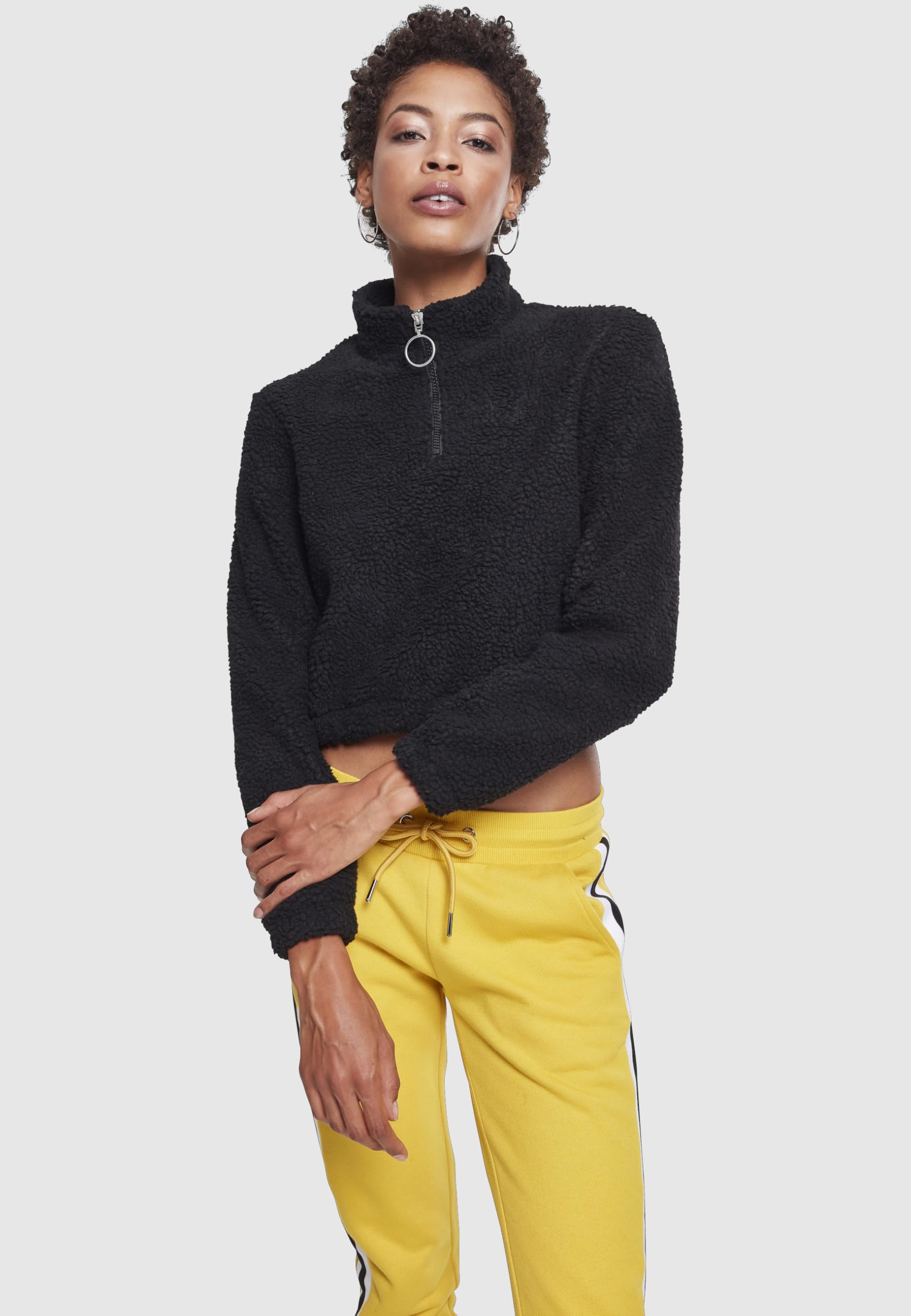 Urban Classics Sweter pullover Kobiety Ladies Short Sherpa Troyer