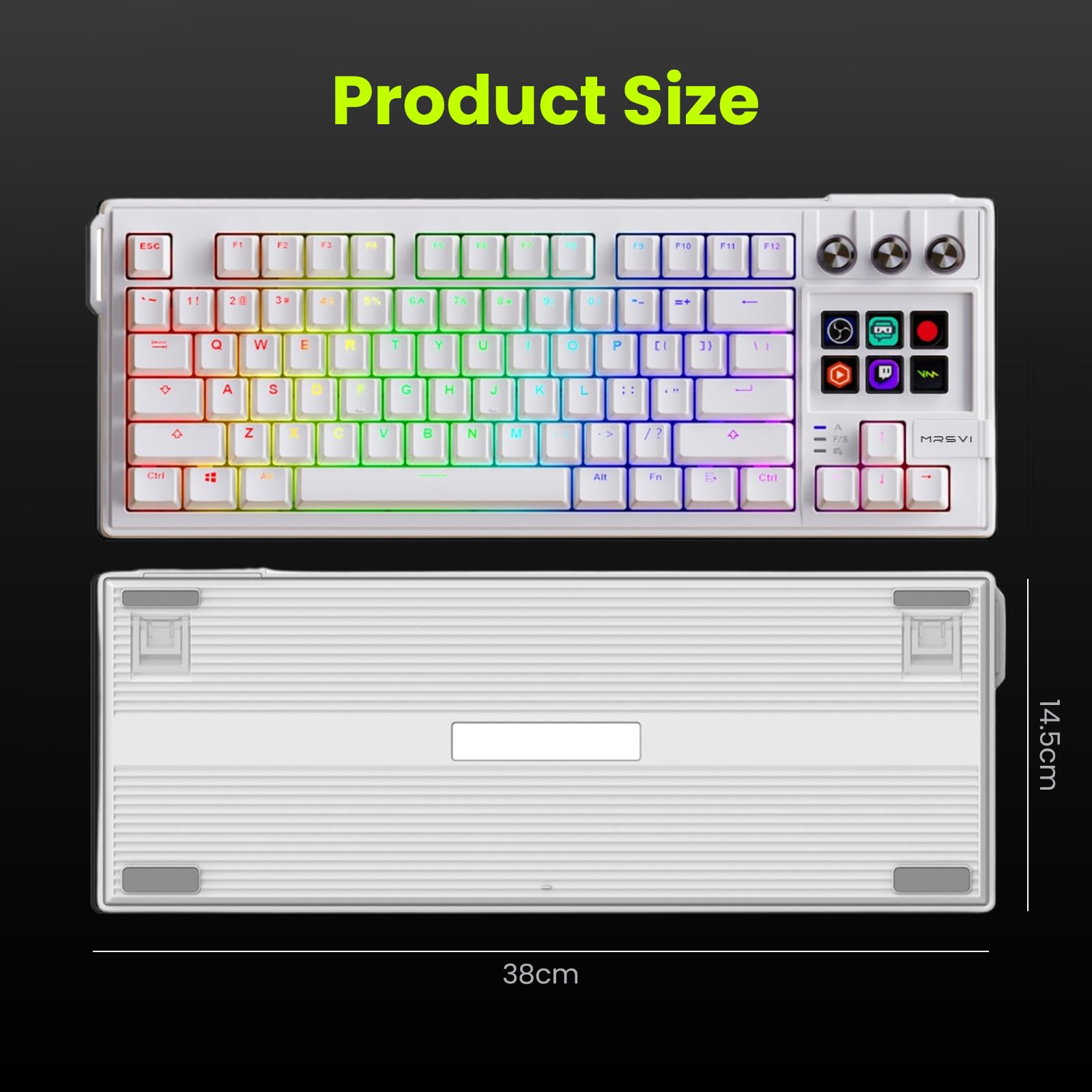 Amazon.com: MRSVI 78-Key Wired Mechanical Gaming Keyboard with 6