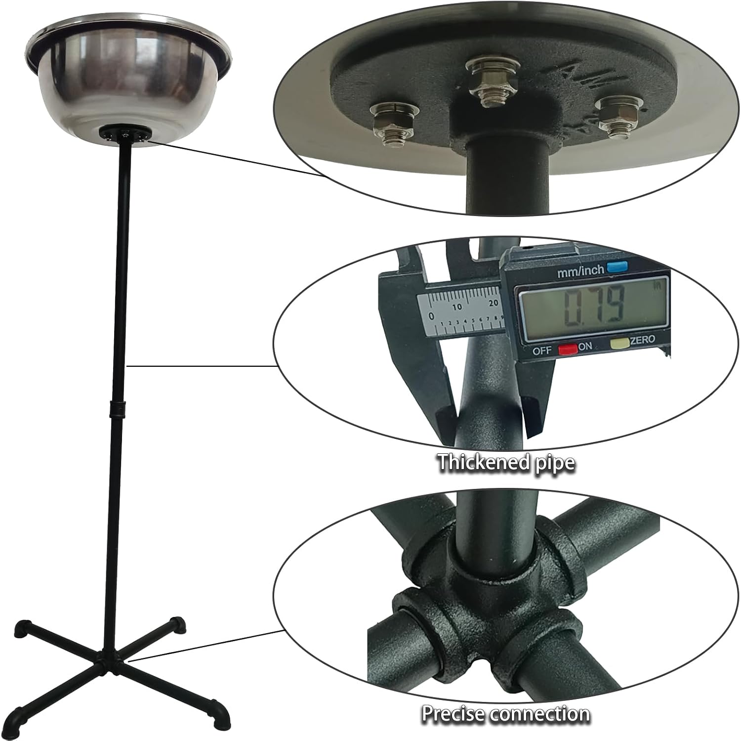 Portable Gym Chalk Stand,Freestanding Holder Gym Chalk Bowl,Stainless Steel Chalk Bowl,Gym Chalk Holder,Suitable for All Kinds of Sports Venues