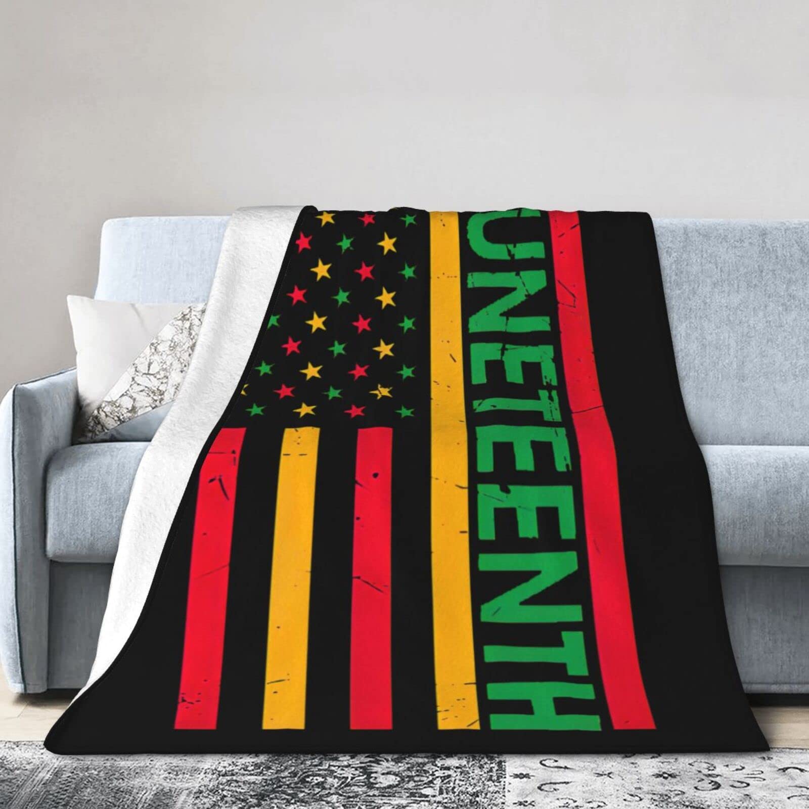 Juneteenth is My Independence Day 1865 19. Juni Flanelldecke, ultraweiche Micro-Fleece-Überwurfdecken, warme Klimaanlage, leichte Bettwäsche für Sofa, Couch, Stuhl, die ganze Saison über