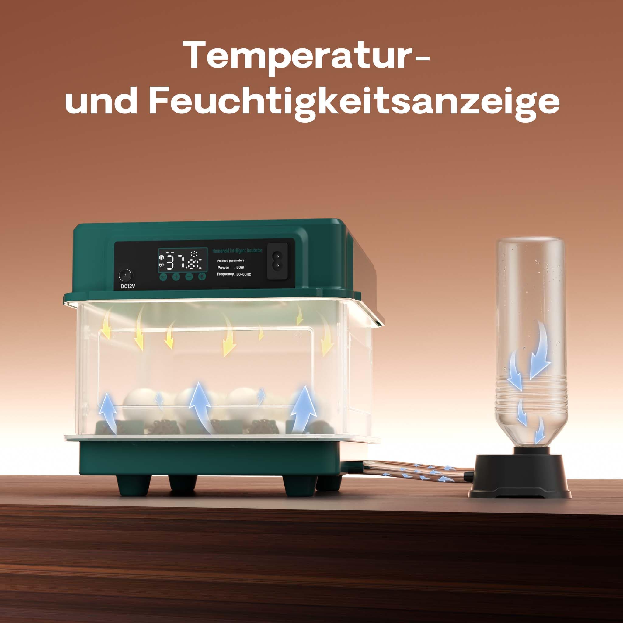 Fudajo Incubatrice per uova automatica, incubazione per 15 uova, 40 W con sistema di rotazione, controllo della temperatura e regolazione dell'umidità, allevamento pulcini