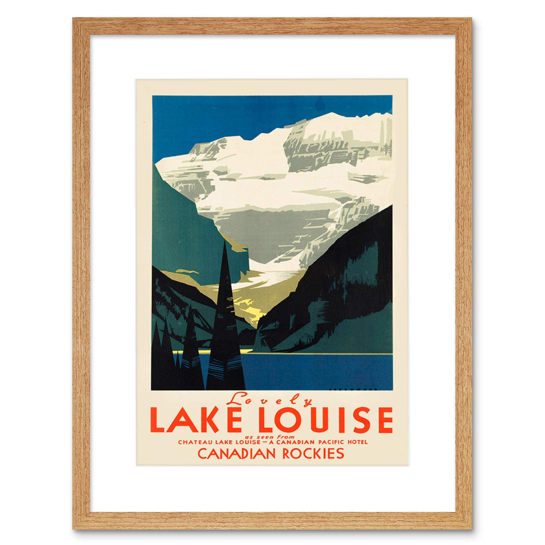 Wee Blue Coo Travel Tourism Lovely Lake Louise Canada Framed Wall Art Print