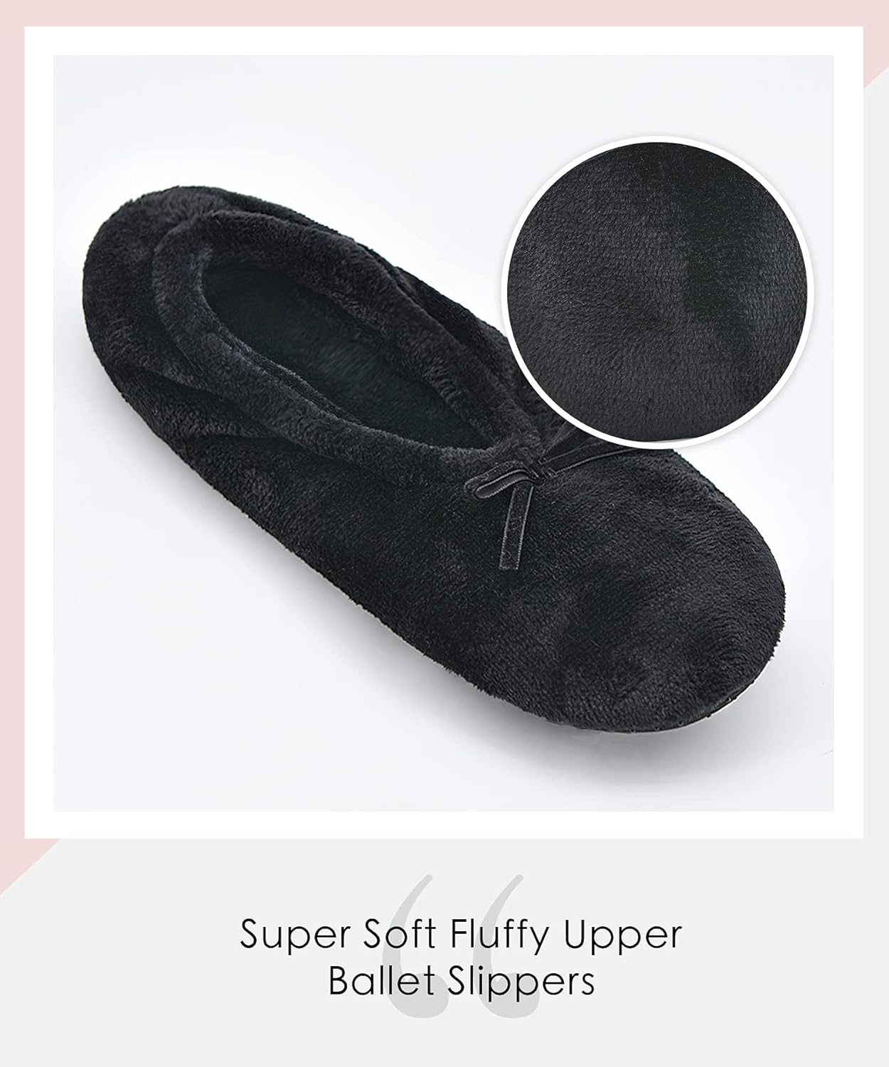 DICUIRD Ballerina House Slippers for Women, Anti-Skid Comfy Warm Ballet Style Slippers - Image 2