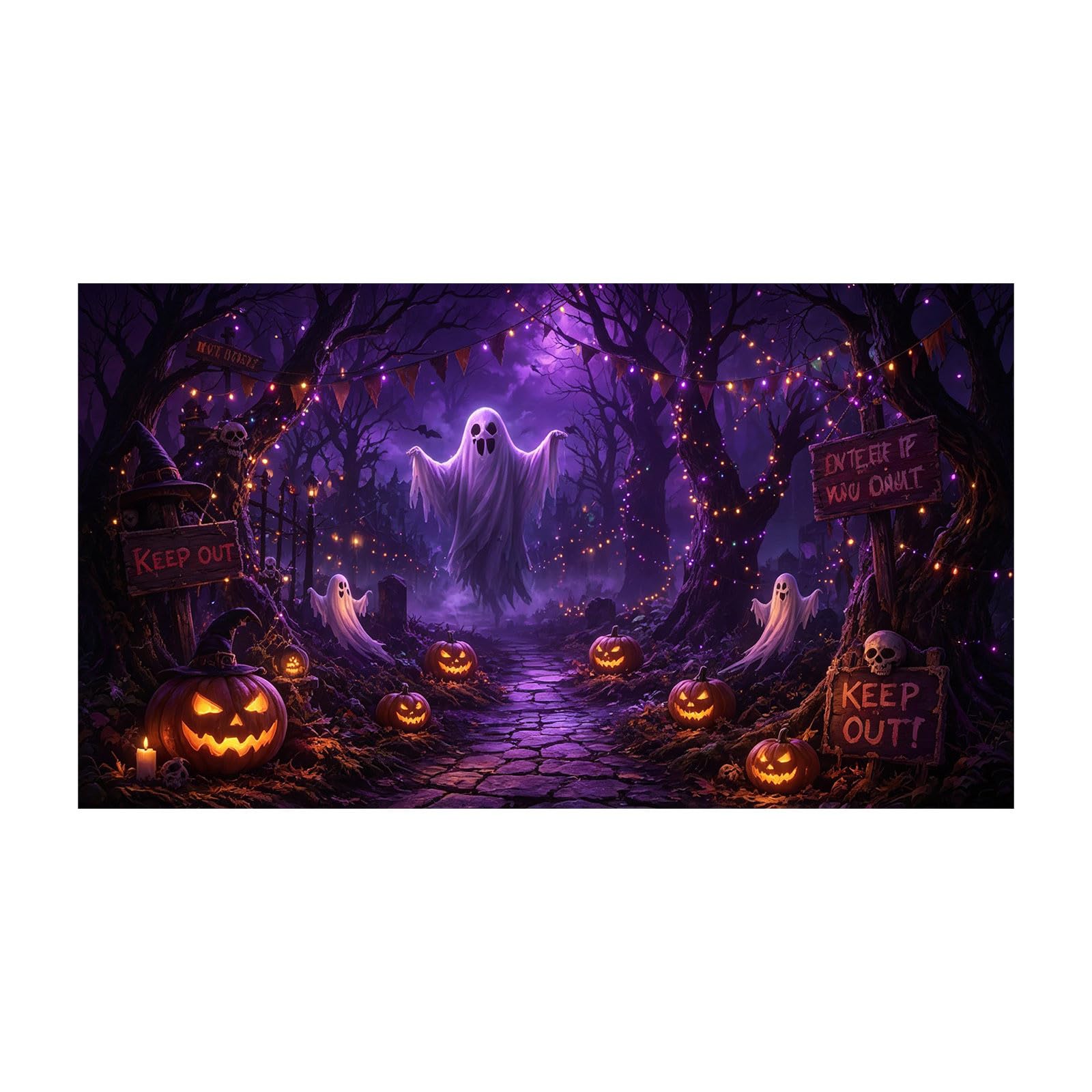 Cartel de graduación para puerta de garaje de Halloween, cubierta de puerta, pancarta colgante de fondo grande, mural adecuado para el hogar, exteriores, interiores, fiestas, paredes, ventanas 240