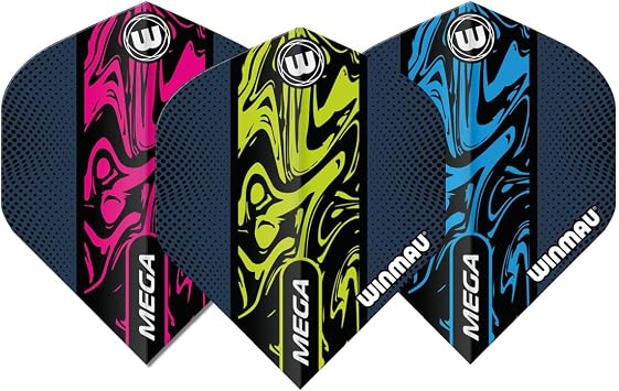 WINMAU Mega Standard Liquid Dart Flight Set - 3 set per pack 9 Flights in Total