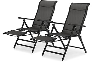 MoNiBloom 3-in-1 Outdoor Lounge Chair Set with Footrest: Ultimate Relaxation for Your Outdoor Spaces