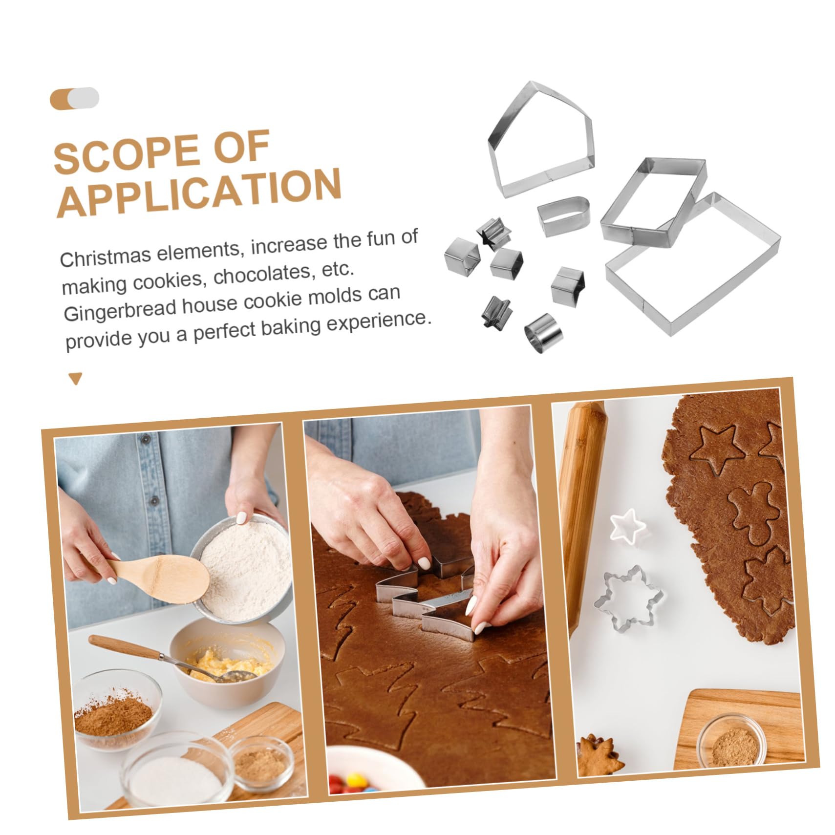 TOPBATHY 3 Sätze Werkzeuge Zum Backen Von Weihnachten Ausstechform Kuchenbrett Cracker-ausstecher Backen Ausstecher Weihnachtsausstecher Plätzchen Kekspresse Kekse Silver Rostfreier Stahl