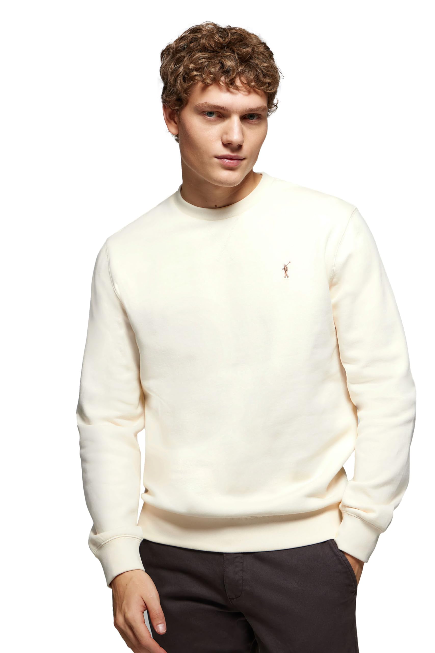 Polo Club Felpa Uomo a Girocollo con Logo - Sweatshirt Senza Cappuccio Crewneck 100% Cotone