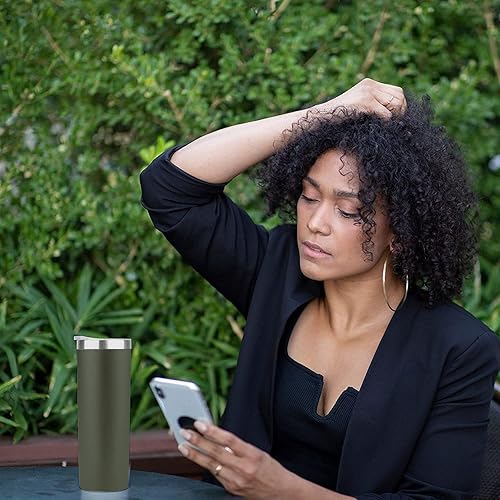 Miniatura 6 de HASLE OUTFITTERS Juego de vasos delgados de 20 onzas a granel, vasos delgados aislados de acero inoxidable con tapas, tazas de café reutilizables de