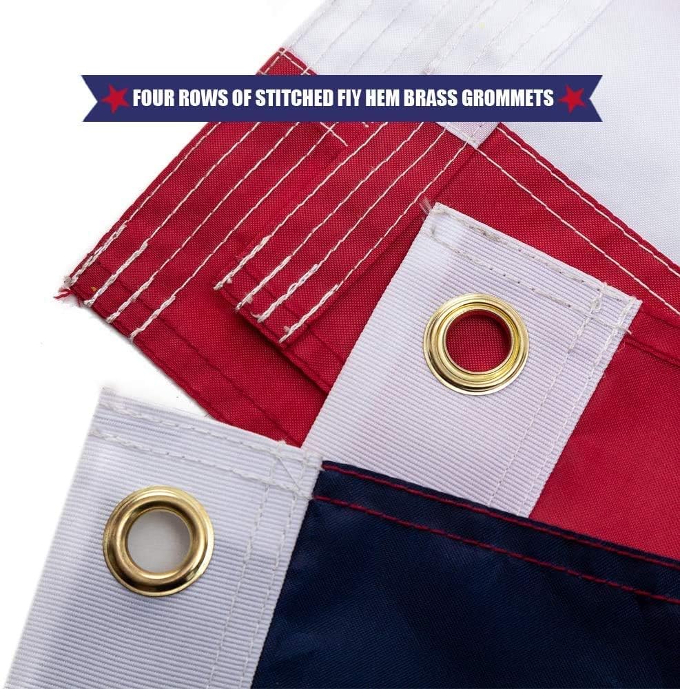 This 3x5 ft American Flag Outdoor The Strongest, Longest Lasting, 3x5 ft. 100% Made in USA Embroidered Stars Sewn Stripes Brass Grommets Foot Heavy Duty Nylon… : Patio, Lawn & Garden