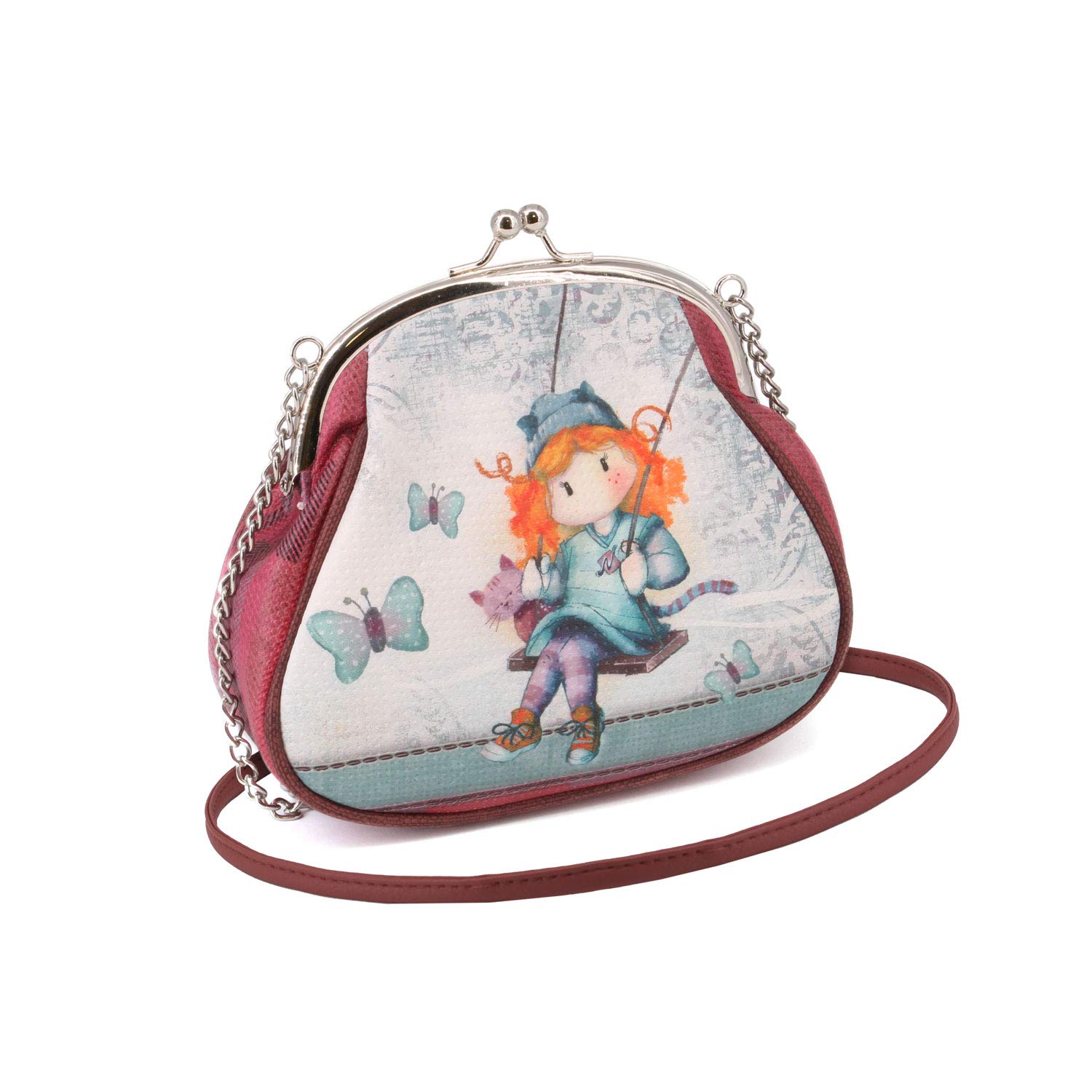 Forever Ninette Forever Ninette Swing-Chain Retro Shoulder Bag (Large) Messenger Bag, 18 cm,Multicolour