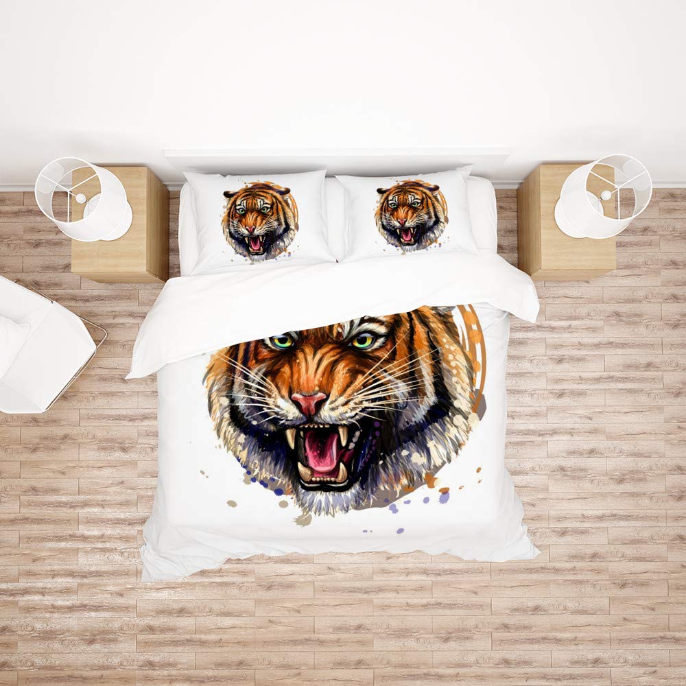 Parure de lit tigre motif 1 pour une chambre d'enfant stylée