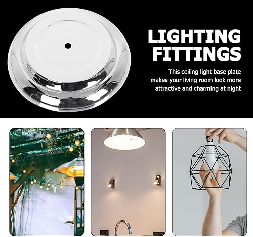 Miniatura 2 de Lurrose Placa de techo de metal, base de chasis, accesorios de luz colgante, toldo de luz, placa de techo para lámpara colgante o lámpara de araña