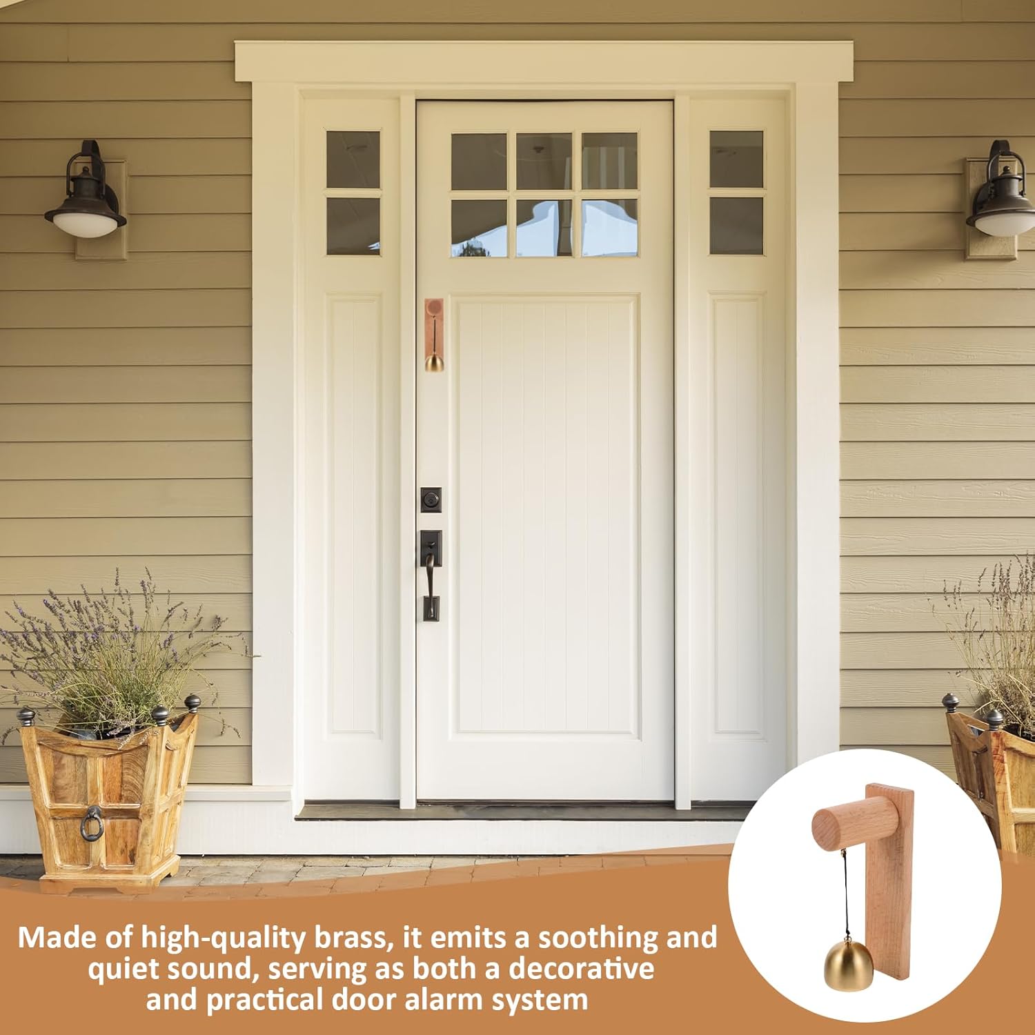 Shopkeepers Bell For Door Opening,Vintage Wooden Bell For Door,Shopkeepers,Simple Design Easy To Use,Chime For Business When Entering,For Business When Entering, Self-Adhesive