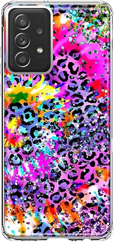 MUNDAZE - Case for Samsung Galaxy A52 Slim Hybrid Shockproof Hard Shell Soft TPU Heavy Duty Protective Phone Cover - Vibrant Pink Purple Tie Dye