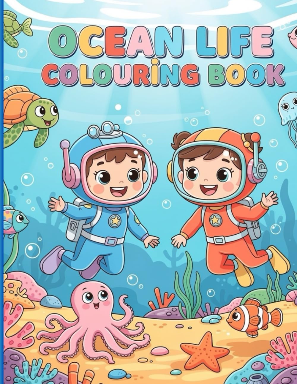 Ocean Life Colouring Book for Kids: Cute Sea Creatures, Easy Colouring Pages & Fun Underwater Scenes