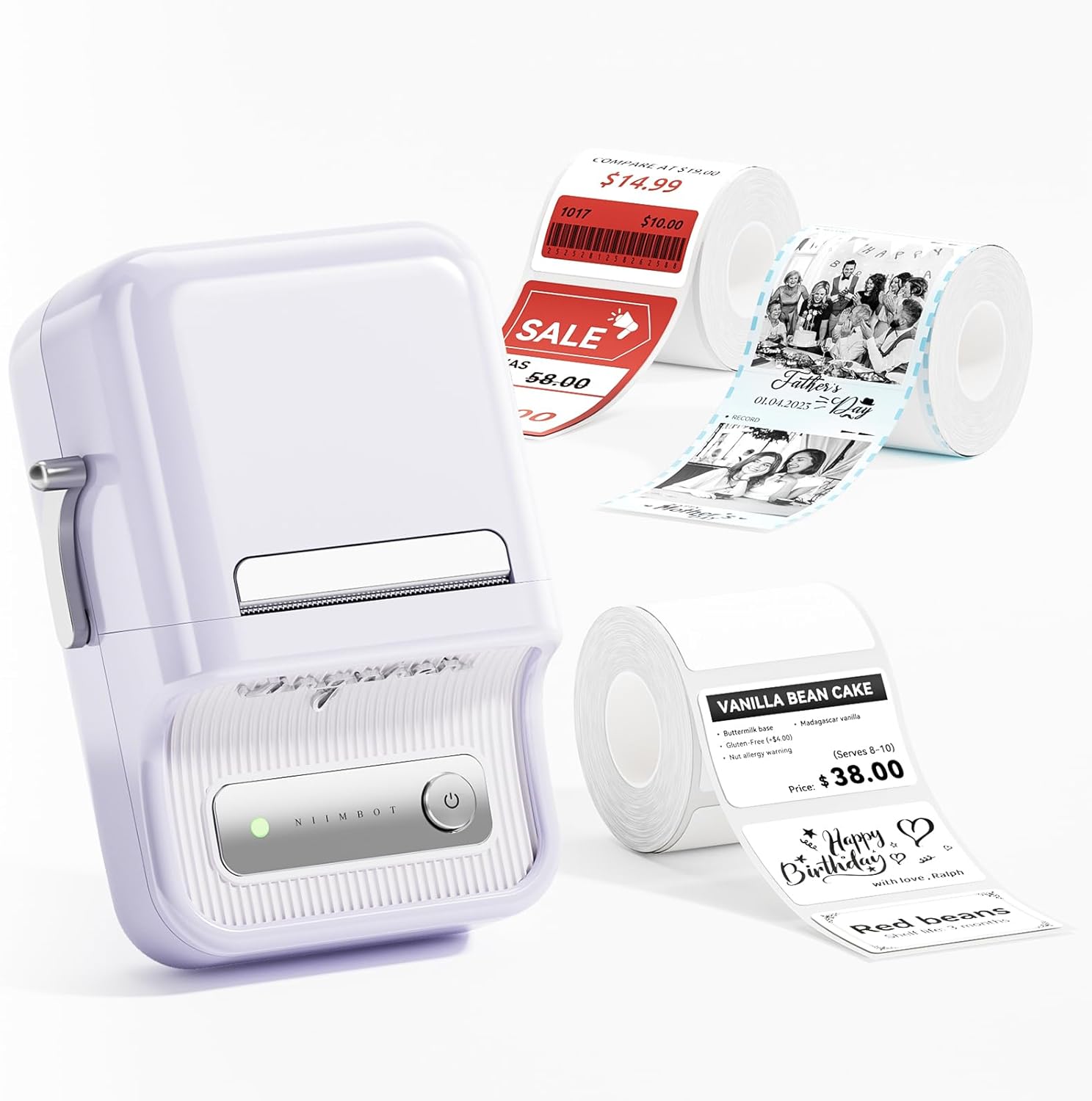 NIIMBOT B21 Pro Label Maker with 3 Roll Labels,300DPI HD Thermal Printer