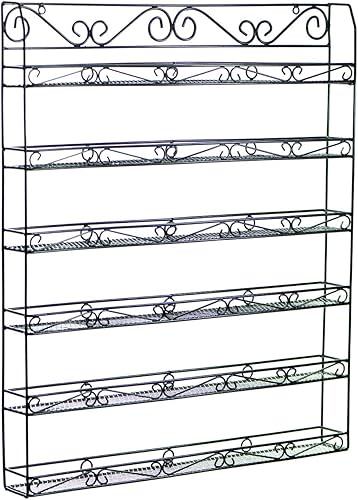 Miniatura 5 de AMT - Estantes de esmalte de uñas de metal de 6 niveles para la pared, hasta 132 botellas, exhibición de esmalte de uñas de calidad transparente