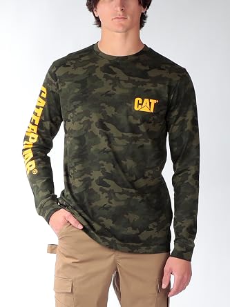 Caterpillar Men's Trademark Banner Long Sleeve T-Shirt Regular