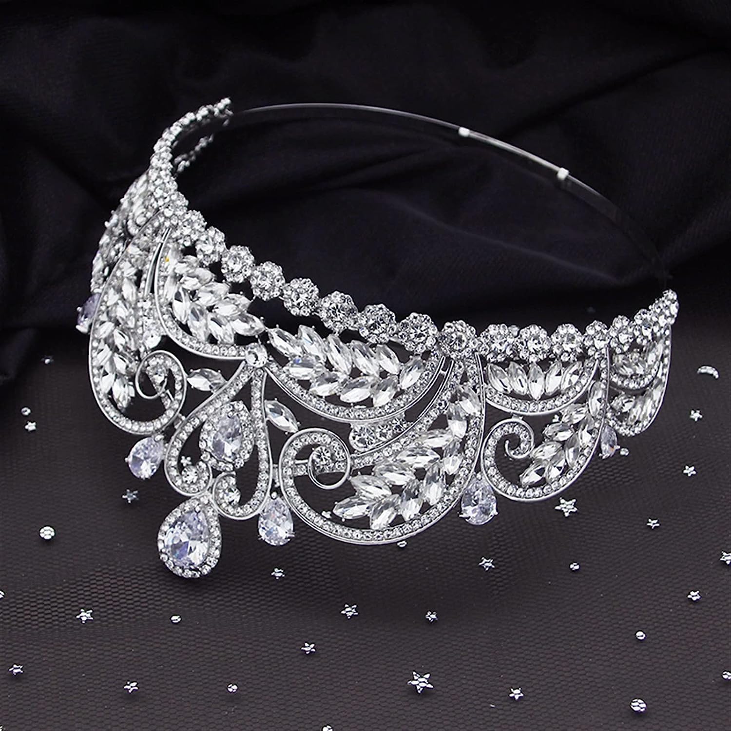 Krone Hochzeit Abschlussball Königin 6 Cm Hoch Silber Weiß