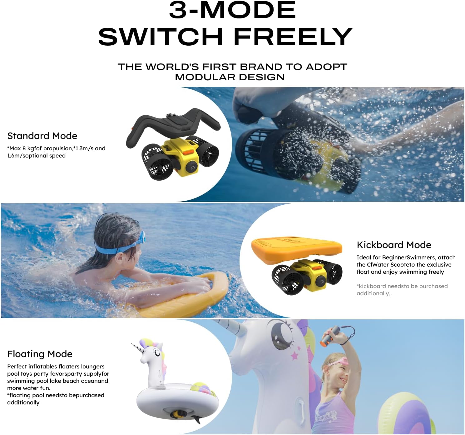 Lefeet C1 C1 Water Scooter Dual Motors: Maximum Battery Duration 60 minutes with assembly of the IPX8 100FT camera waterproof for water sports, scuba in the pool, children/adults diving 3 71zNXIdGPTL. AC SL1500