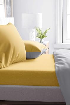 Rivaİstanbul Yellow Cotton Single Elastic Sheet 100x200
