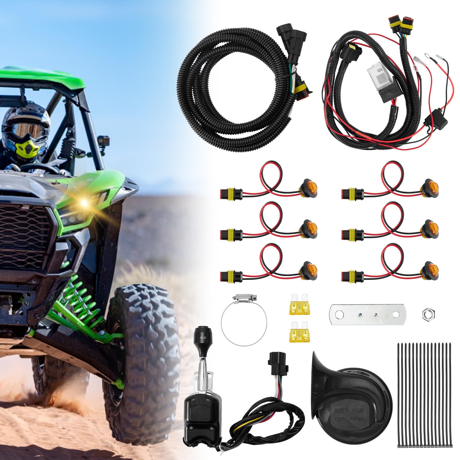 RT 58728 専用 Amazon.com: Blogole Pre-Wired ATV UTV Turn Signal Kit