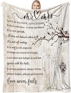 Wedding Gifts for Couples 2024 Soft Blanket, Bridal Shower Gifts for Bride to Be, Anniversary Romantic Gifts for Her, Wedding Gifts for Newlyweds Wedding Throw Blanket 60 * 50