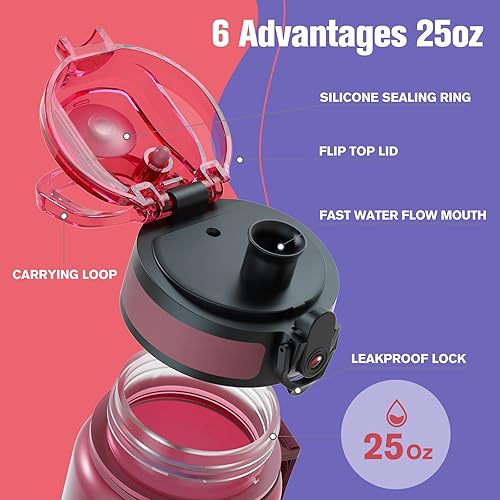 Miniatura 4 de Sahara Sailor Botella de agua, botella de agua deportiva de 16.9 fl oz25.4 fl oz, botella de agua motivacional, sin BPA y a prueba de fugas, para