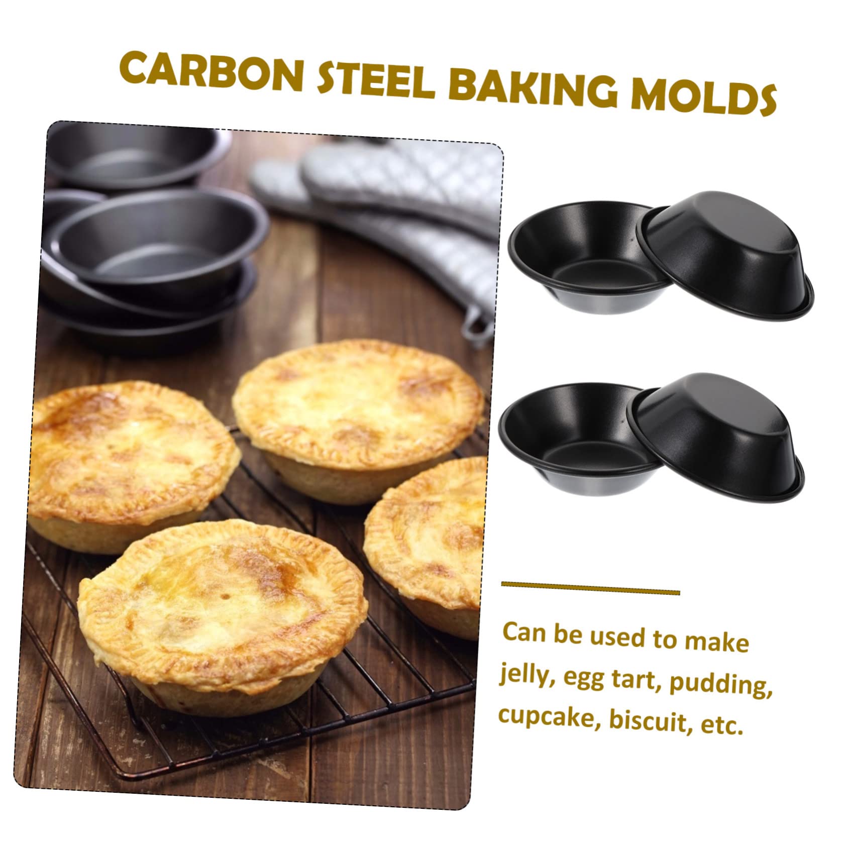 ULTECHNOVO Molde De Tarta De Huevo Moldes De Tarta No Moldes De Pastel Para Hornear Molde Para Hornear Pan Mini Moldes Para Flan Para Hornear Black 4 Piezas X 4