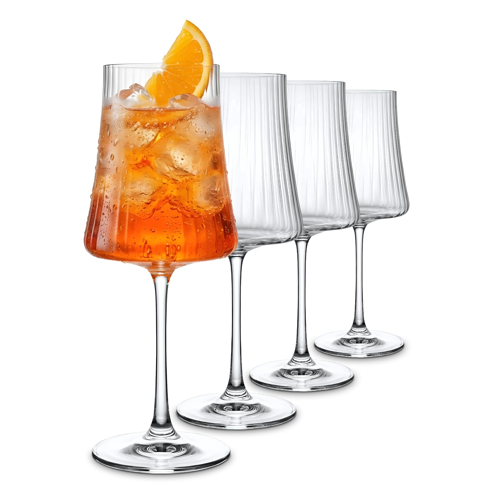 Lot de 4 verres à cocktail Spritz Aperol en cristal résistant et apéritif
