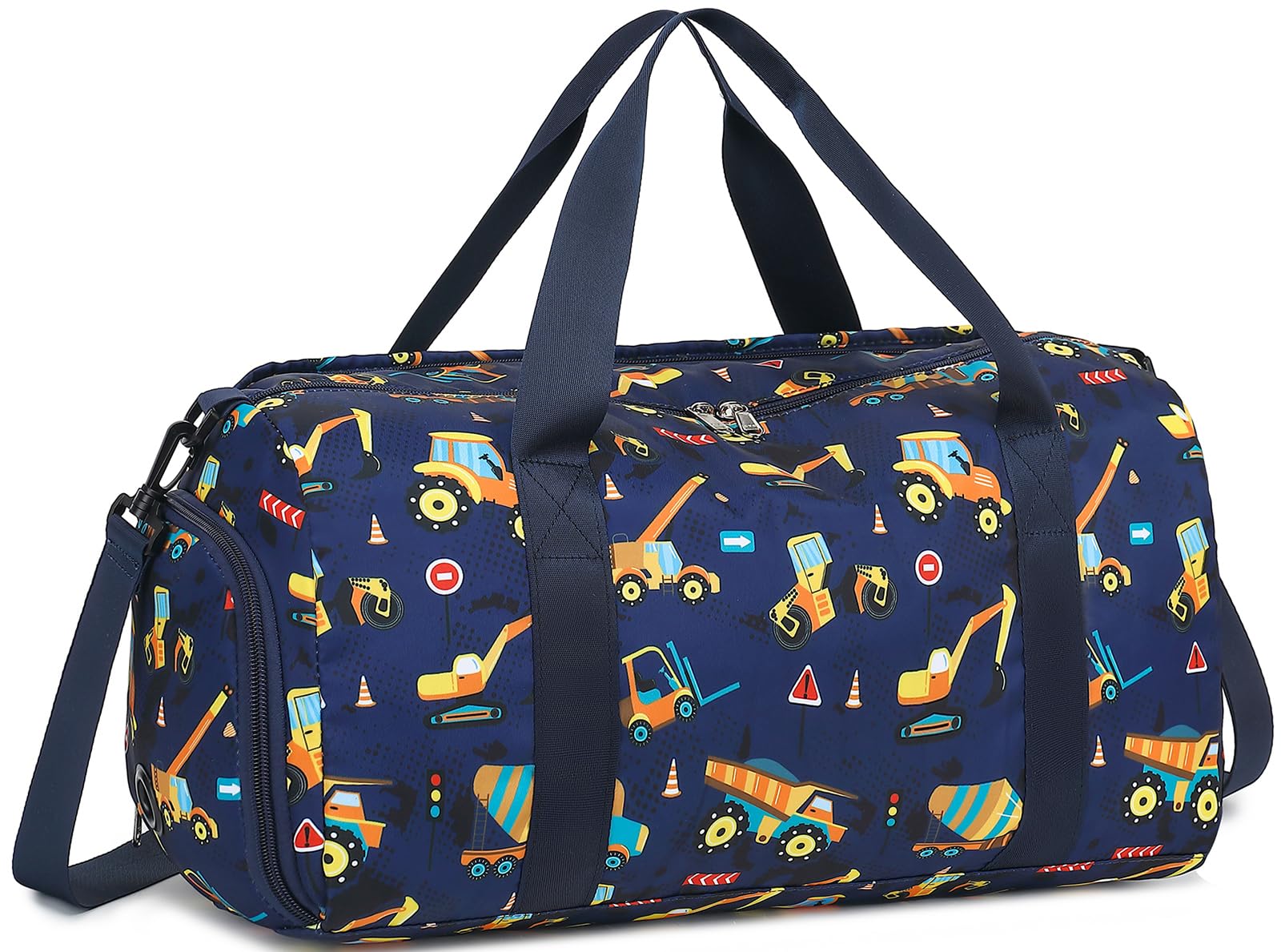 Gym Sports Women Girls Workout Travel Weekender Bag with Shoe Compartment and Wet Pocket, Truck Navy, with Luggage Sleeve