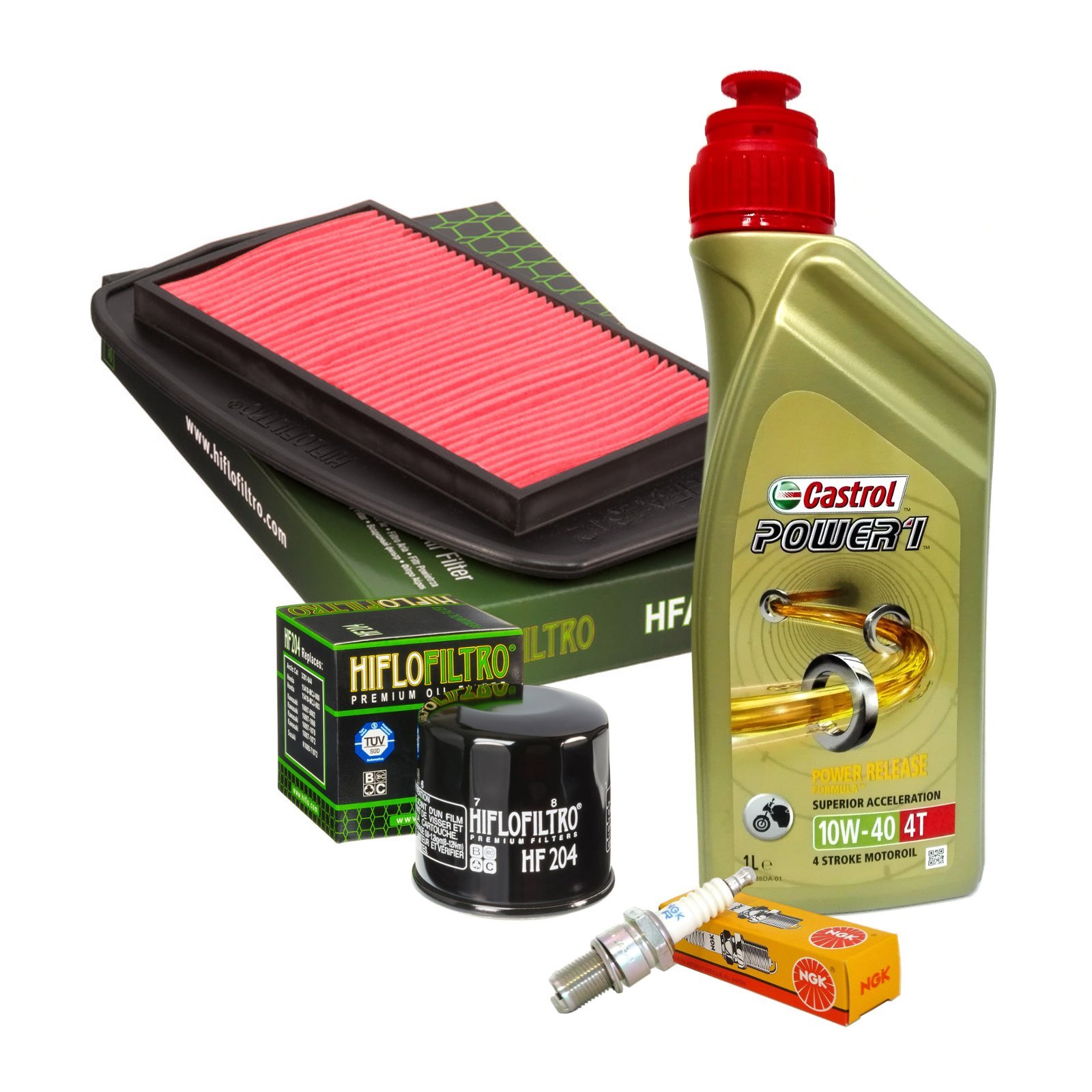 Kit tagliando Castrol 10W40 filtro olio aria candele Yamaha FZ6/Fazer/S2 600