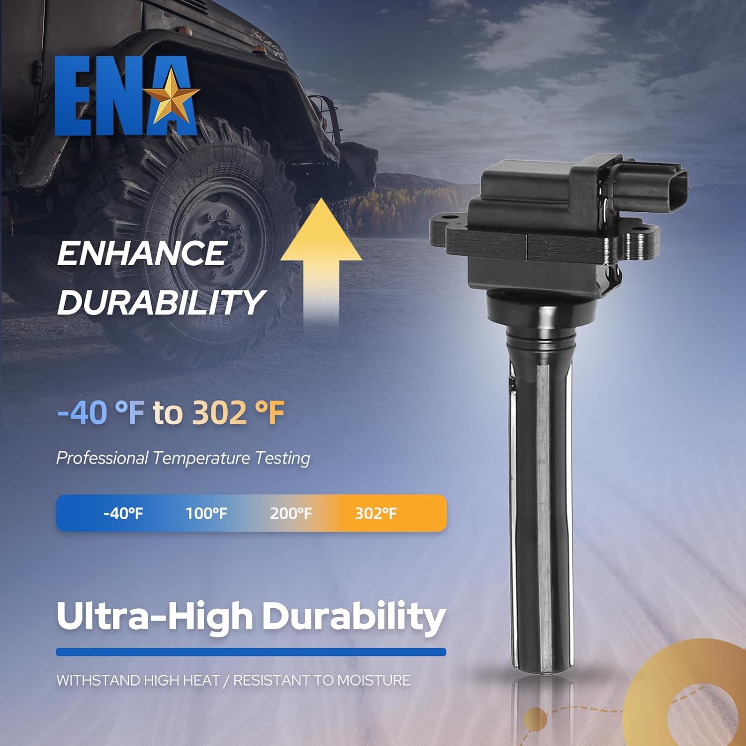 ENA UF237 Ignition Coil Pack Compatible with Chevy Chevrolet Tracker Suzuki Aerio Vitara Esteem Sidekick XL7 1999 2000 2001 2002 2003 1.6L 1.8L 2.0L 2.3L L4 V6 Coils Set of 6 Replacement for UF547